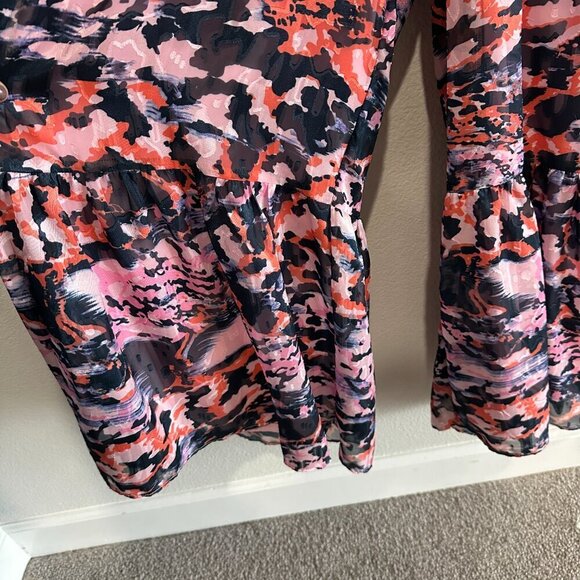 Hutch Pink Red & Navy Print Getty Halter Wide Leg Ruffle Jumpsuit - Picture 7 of 10